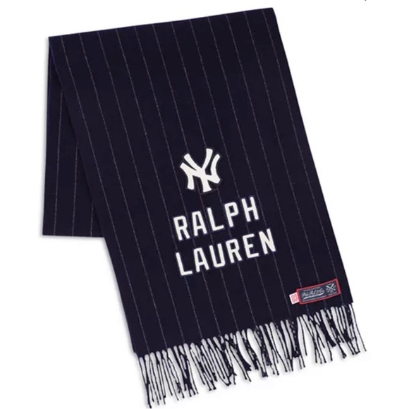 Ralph Lauren Accessories - Ralph Lauren Dark Blue Scarf with White Stripes